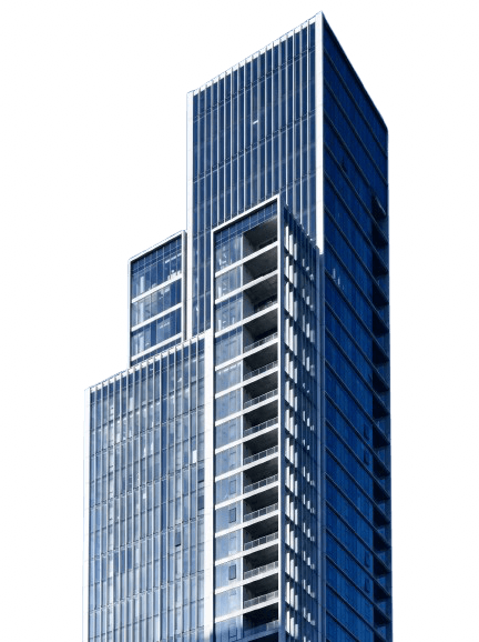 Moderne Gebäudefassade in der Skyline